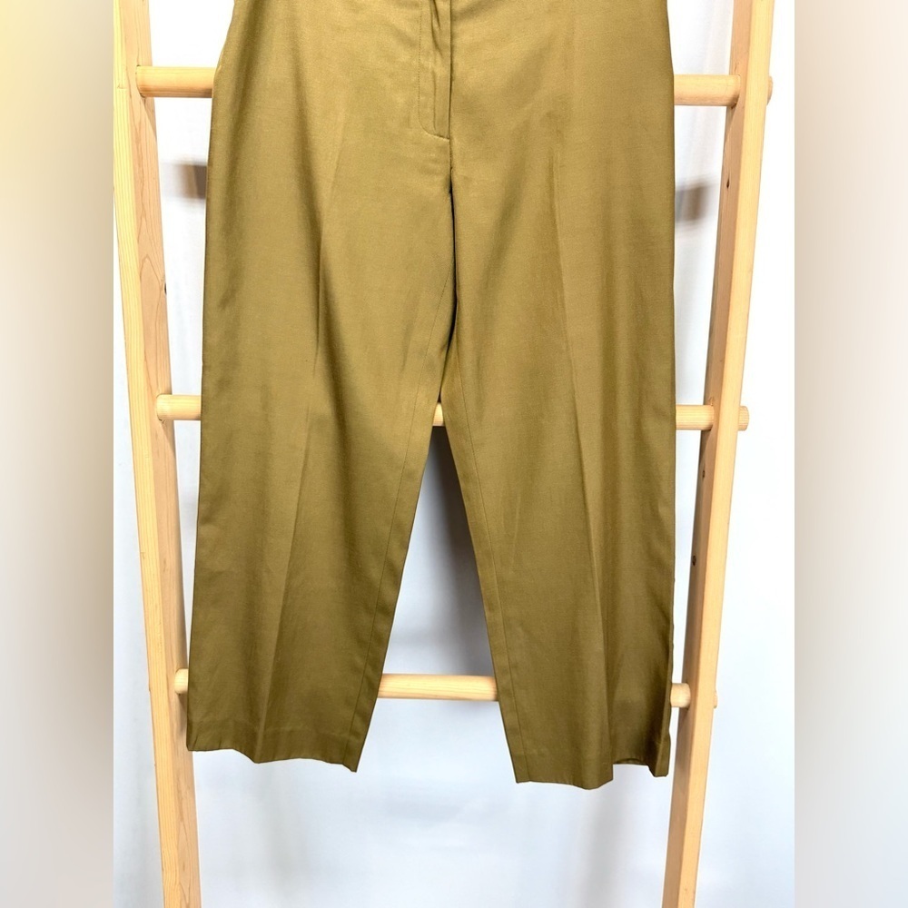 PECK & PECK Bronze‎ brown Silk & Cotton Capri pants size 2. - Picture 3 of 11
